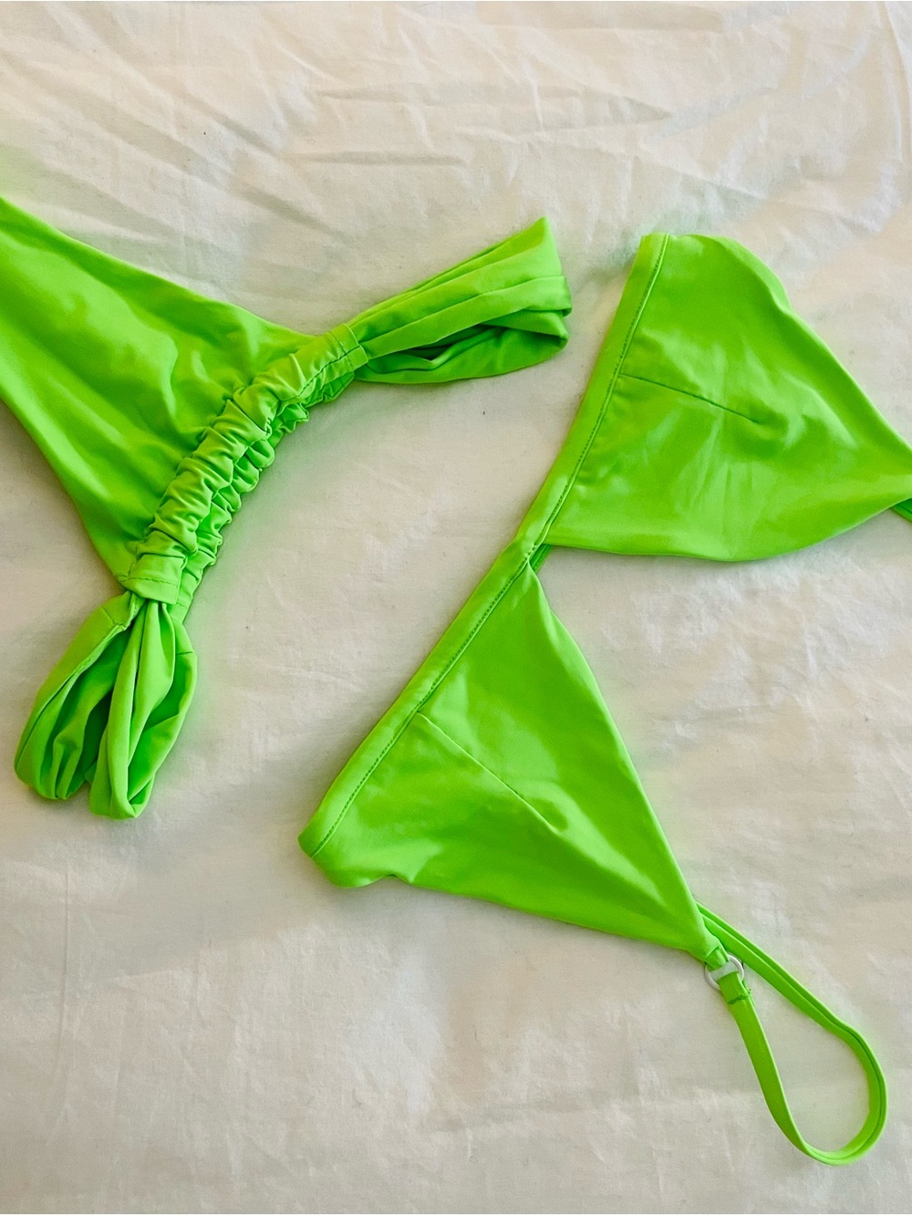 Stone Fox Swim Neon Green Triangle Bikini Set